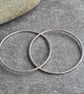 Interlocking silver bangle set, Hammered double bangle - Image 5