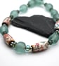 aqua lampwork glass and ceramic beaded necklace