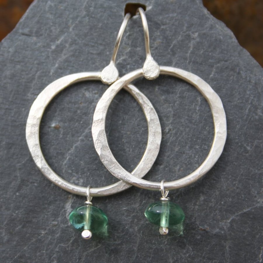  Silver fluorite earrings Omi