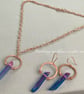 Rainbow Quartz Point Hammered Copper Rustic Boho Earrings - Image 9