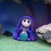 Tiny Seashell Gnome 'Suri' 1.5" OOAK Sculpt by Ann Galvin