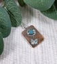 Butterfly & Flower Necklace. Sterling Silver and Copper with Amazonite Gemstone - Image 1