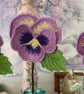 Home - Lace Pansy in a Aqua Bottle by Carolee Crafts PB7 - 0012 - Image 2