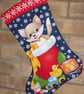 Kitten in a Stocking & Cheeky Elf Christmas Stocking - Image 1