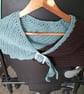 Asymetrical Crochet Scarf in Turquoise and Brown