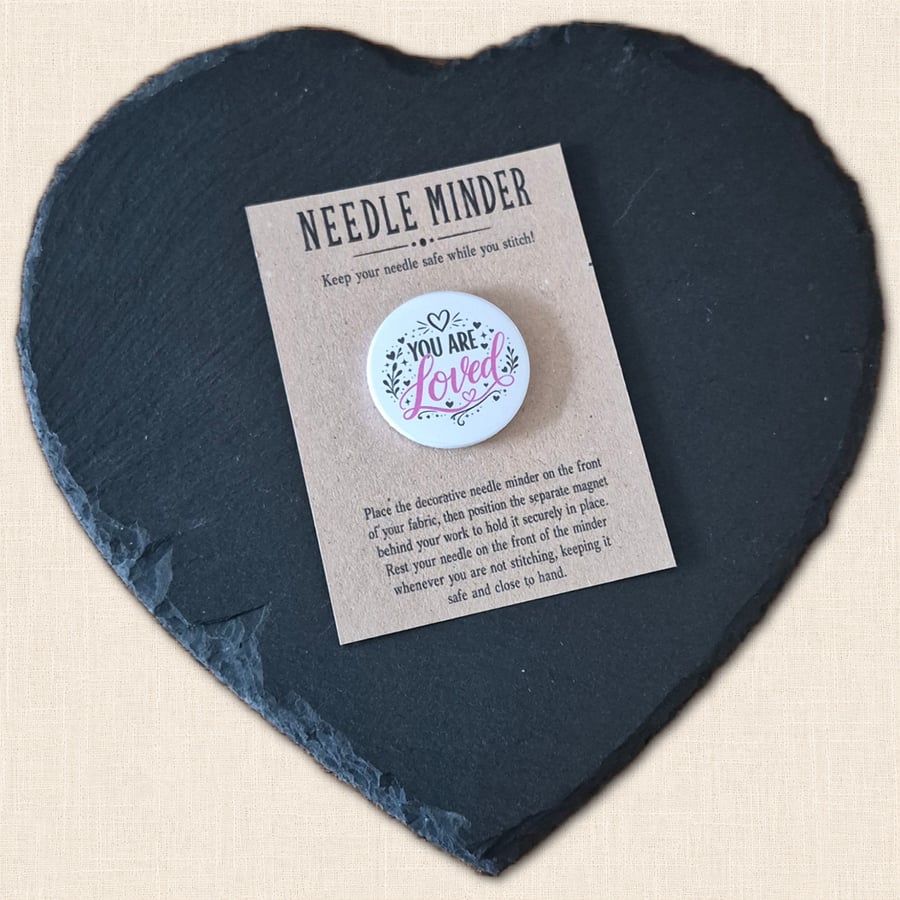 You Are Loved Needle Minder - Positive Cross Stitch Accessory