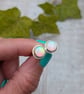 White Aurora Opal Stud Earrings - JBJ3043 - Image 3