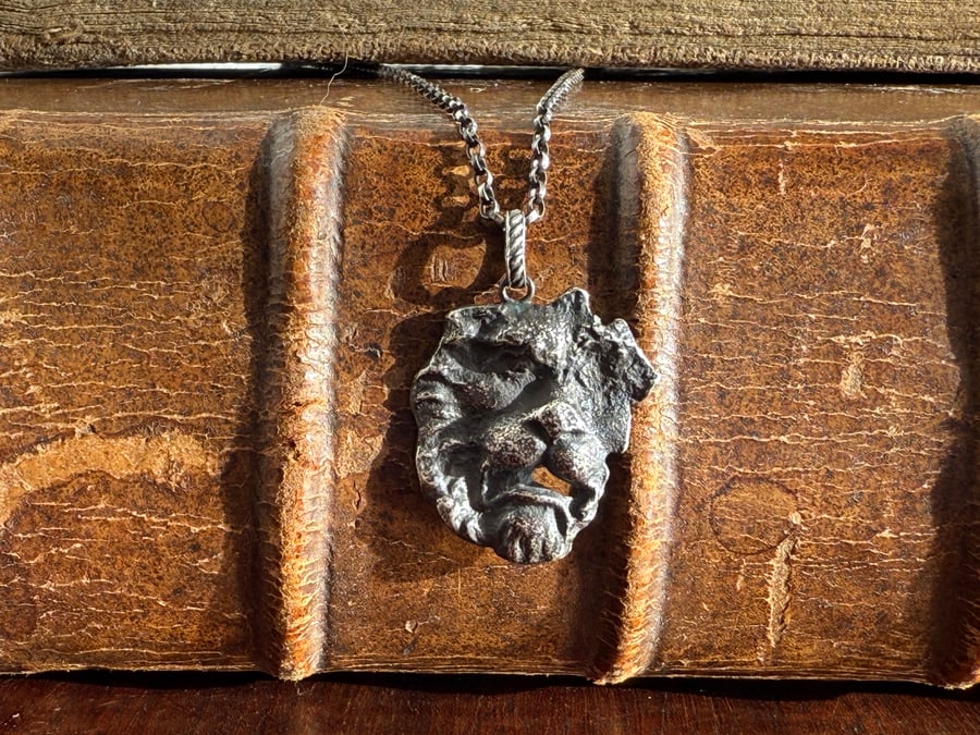 Sterling Silver Ancient Lion Head Pendant - Mudlarking Find