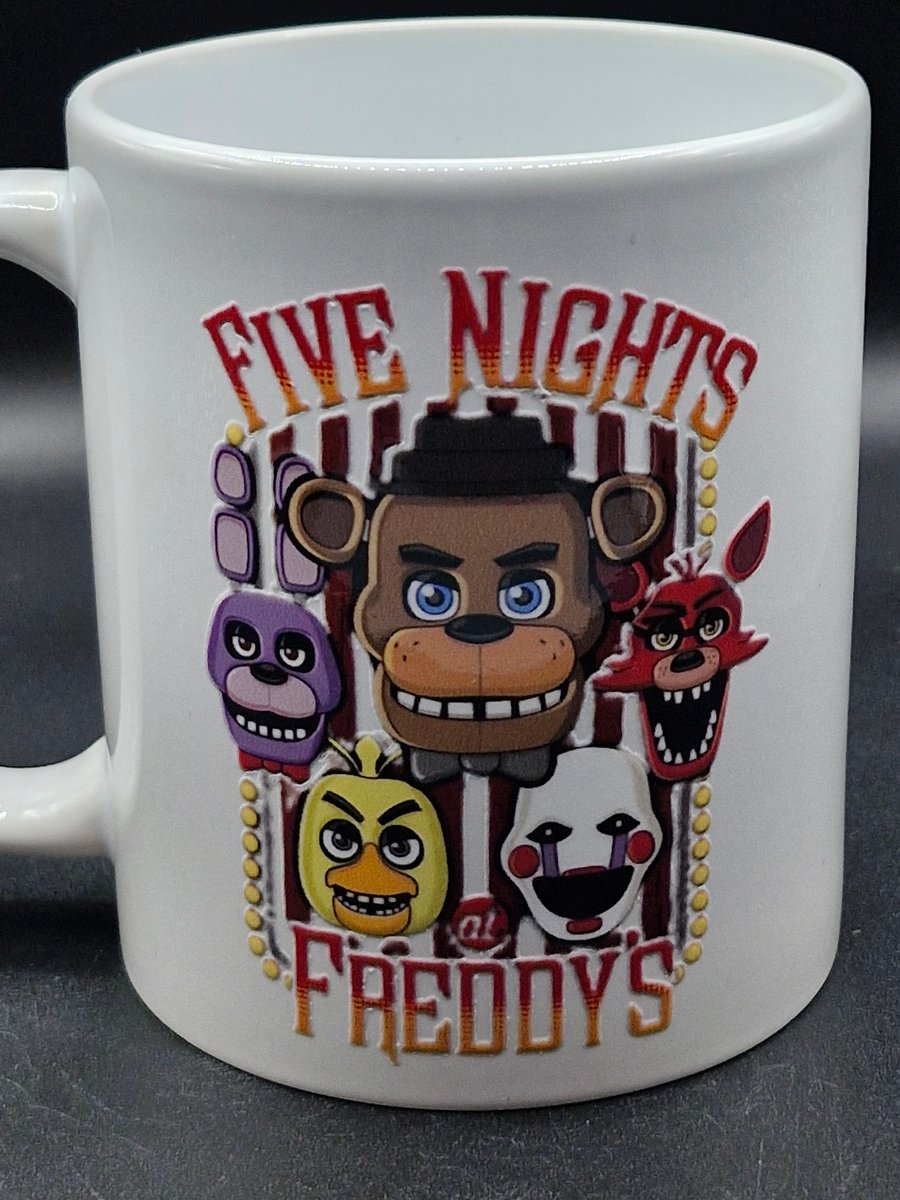 New FNAF Mug Five Nights at Freddy's Horror Movie Gaming Fan Art