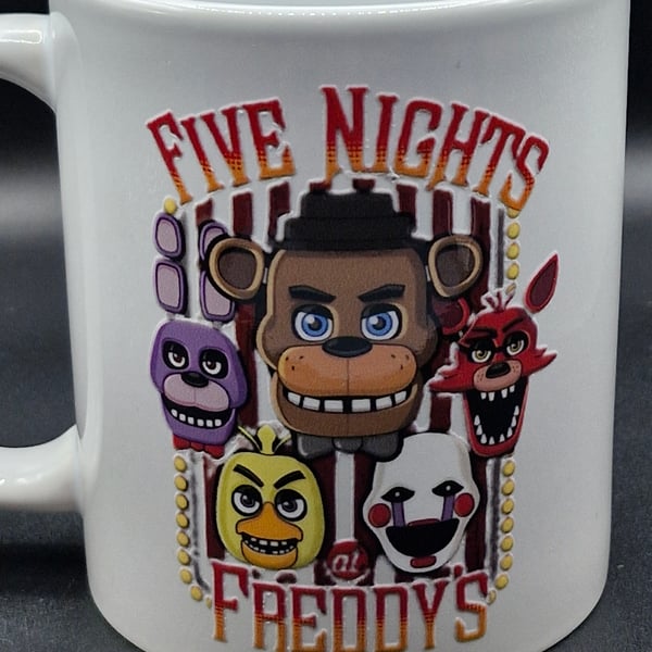 New FNAF Mug Five Nights at Freddy's Horror Movie Gaming Fan Art
