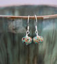 lampwork glass turquoise raku earrings - Image 4