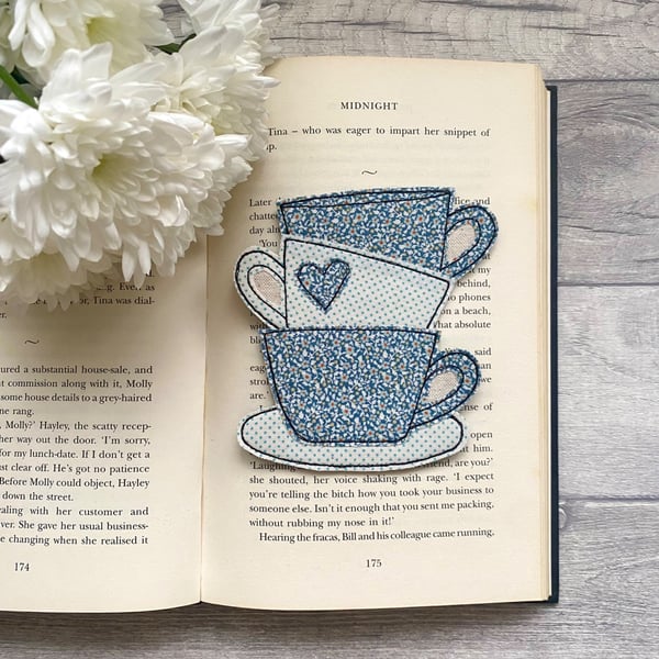 Bookmark, tea cup stack bookmark