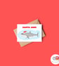 Santa Jaws Christmas Card, A6 Christmas Card, Cute Animal Christmas Card - Image 1