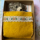 Cute Knitted Brown Teddy Bear in Matchbox