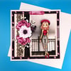 Teenage Girl Birthday Card, Large Card, Decoupage 
