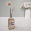 Clay Daisy Flower in a Printed Wood Block 'Hello Flower'