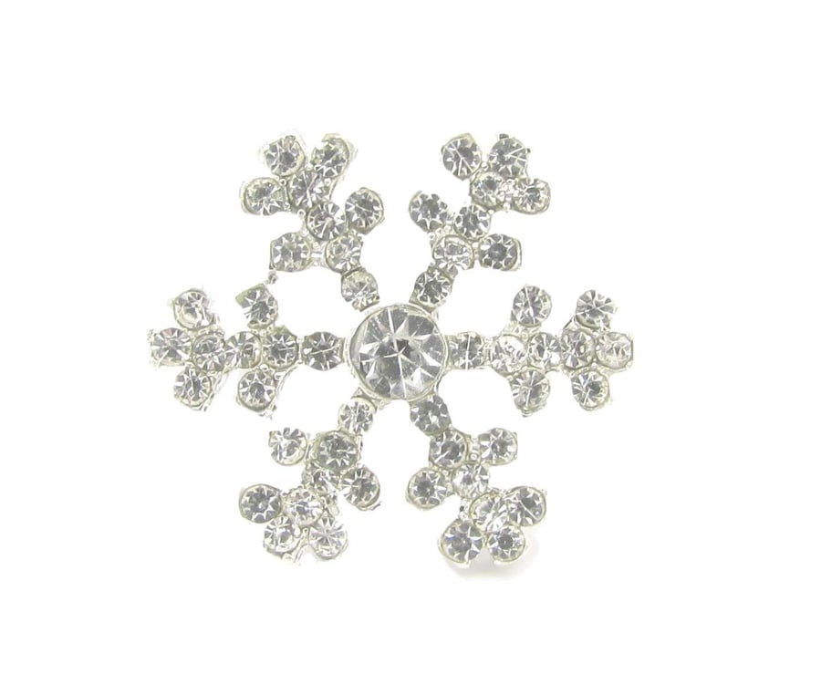 10pcs Mini Sparkly Snowflake Embellishments Rhinestone Diamante Embellishment Fo