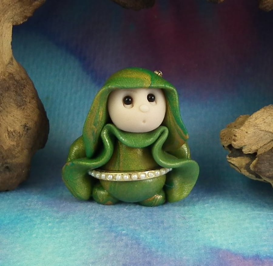 Spring Sale ... Tiny Garden Gnome 'Dora' OOAK Sculpt by Ann Galvin