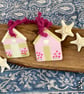 Coastal Drift, Sea Thrift - hand painted hanging decorations (set of two)