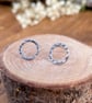Silver Luna Circle Stud Earrings - Image 8