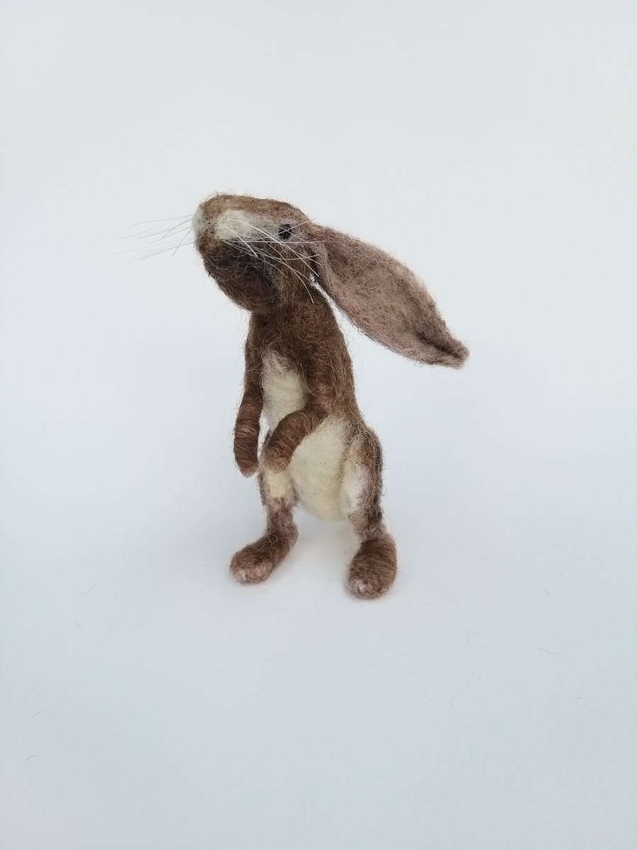 Needle-felted hare, standing hare