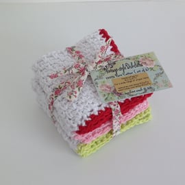 DISHCLOTHS ( pack of 3 ) 100% cotton . Vintage-style...ready to ship...