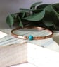 Bangle, Copper and Turquoise Bracelet. Size 20cms