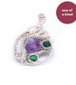 Multi stoned pendant, amethyst and malachite - Image 6
