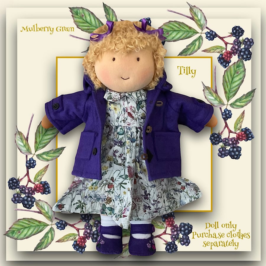 Reserved for Patti - Doll - Tilly Tucker- a handcrafted Mulberry Green doll