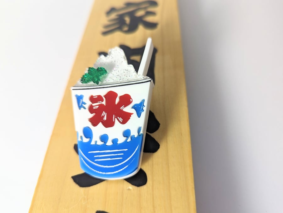 Kakigori brooch Japanese ice-cream acrylic pin Japanese shaved ice dessert