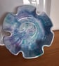 Handmade marbled epoxy resin decorative bowl.