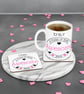 Personalised Mug & Coaster - Awesome Birthday Hearts Design