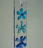 Fused Glass Blue Flowers Suncatcher - Image 2