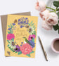 Yellow Floral Mother's Day Card A5 sized, featuring a bird illustration - Image 4