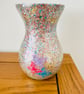 Abstract Resin-Glass Vase with Glitter and Butterflies  - Image 3