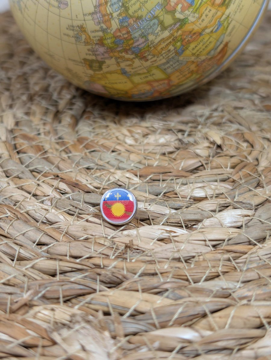 Guadeloupe Flag Map Pin – Caribbean Travel Map Push Pin for Wooden Maps
