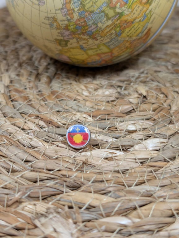 Guadeloupe Flag Map Pin – Caribbean Travel Map Push Pin for Wooden Maps