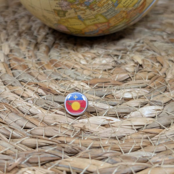 Guadeloupe Flag Map Pin – Caribbean Travel Map Push Pin for Wooden Maps