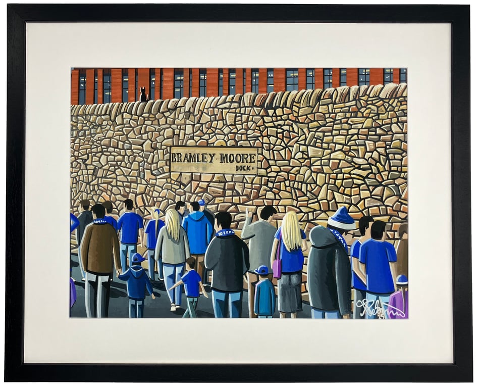 Everton. H Dickinson Framed Football Stadium Art Print 20" x 16" Frame Size