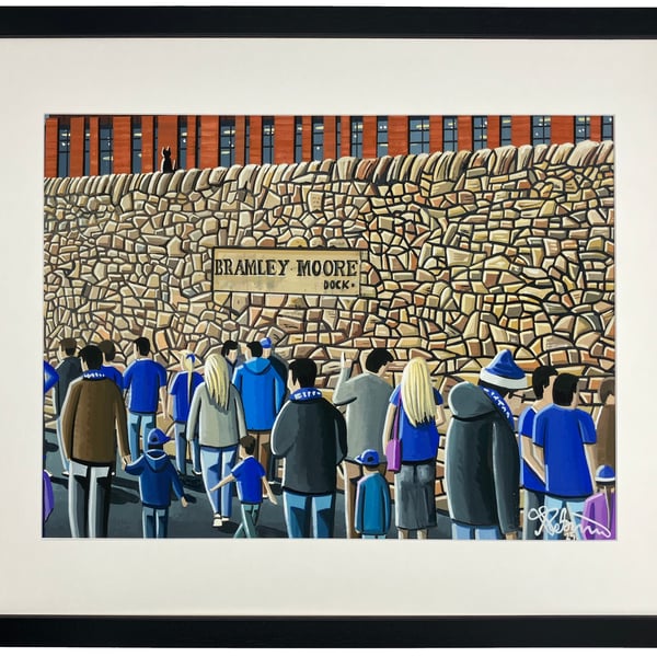 Everton. H Dickinson Framed Football Stadium Art Print 20" x 16" Frame Size