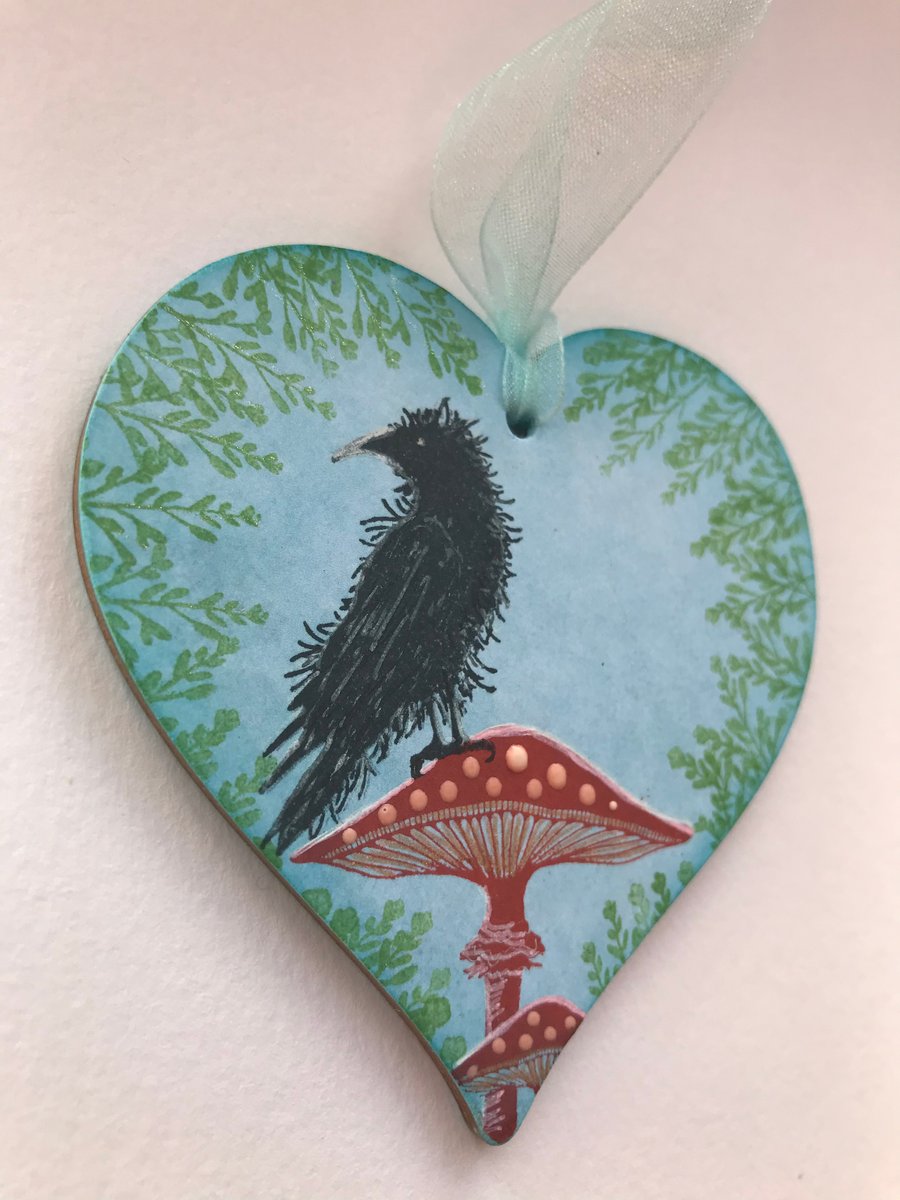 Hanging Heart Mushrooms and Crows 