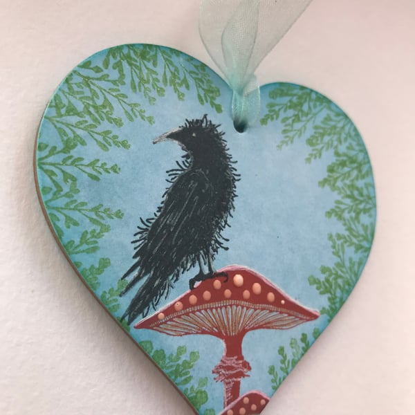 Hanging Heart Mushrooms and Crows 