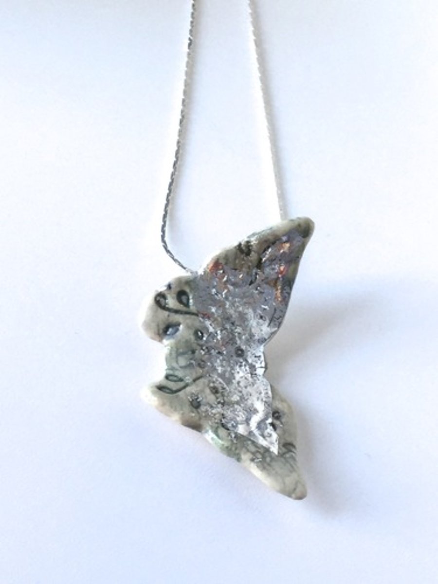 Silverwash  Butterfly Necklace