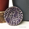 PURPLE DEER Teeny, tiny woodland dish, ring plate, Valentines Day, Easter