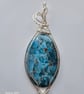 Blue Apetite wire wrapped pendant necklace 