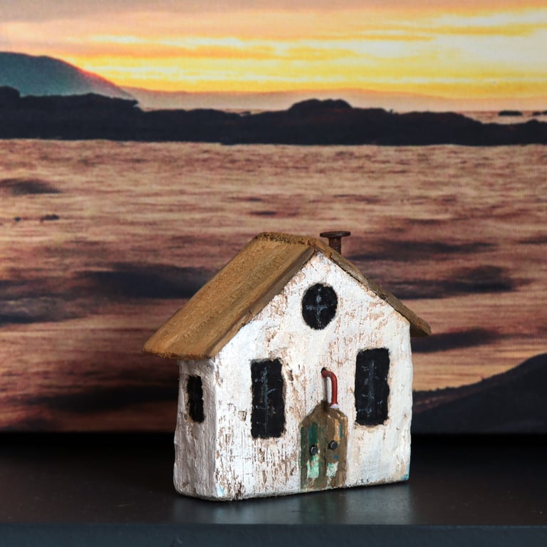 Wonky Driftwood Hoose Shetland Inspired, Driftwood Art from Scotland