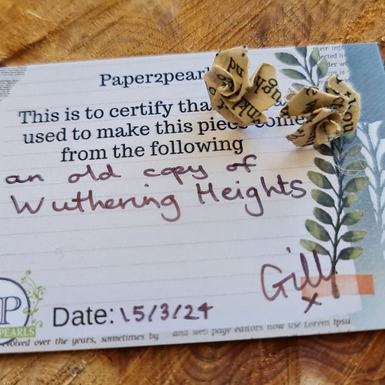 Wuthering Heights Origami Rose Stud Earrings: recycled plastic free packaging