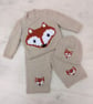 Fox Knitting Pattern for Baby sweater trousers and hat outfit (Digital) - Image 2