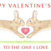 Little Wild Rabbits Nose to Nose - Valentine Card