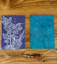 Handmade Bluebell Linocut Design, Original Floral Art Blank Greeting Card - Image 4